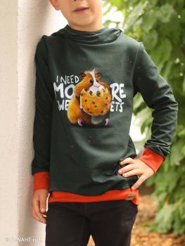 Preview: French Terry Panel ca. 83 cm Need more Sweets Hamster von Thorsten Berger by Swafing